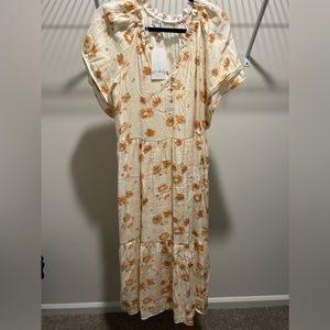 Floral Short Sleeve Maxi Dress